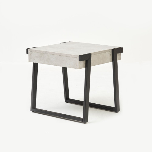 VALENTIO - GREY CONCRETE EFFECT MELAMINE END TABLE